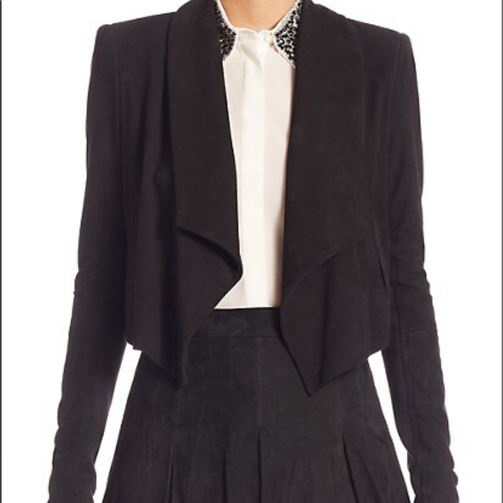Alice and Olivia Suede Leather Black US 6. NWT